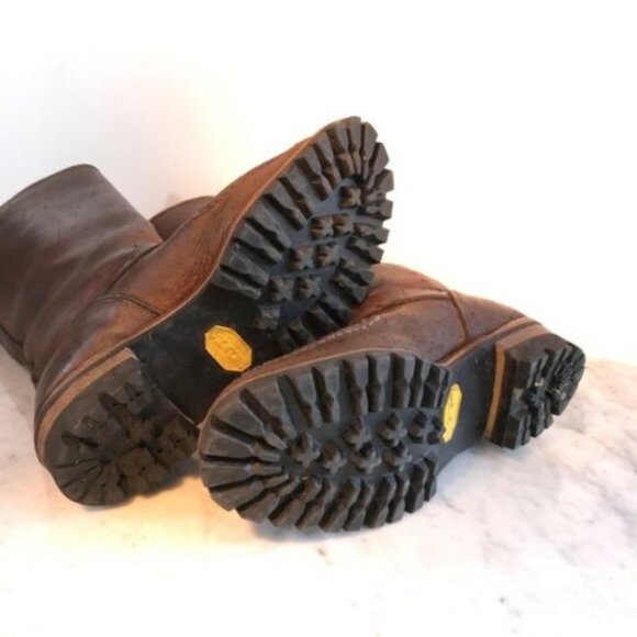 Outdoor Tall Brown Leather Snake Boots - Picture 4 of 12